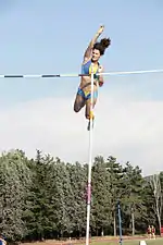 Image 15Anna Giordano Bruno releases the pole after clearing the bar (from Track and field)