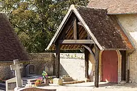 The porch of the church in Saint-Jean-de-Livet