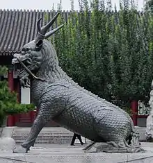 Qilin statue at the imperial Summer Palace of the Qing dynasty.(麒麟)