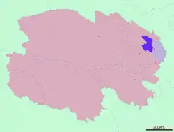 Location of Xining City jurisdiction (dark blue) in Qinghai