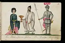 Image 16Depiction of a Chinese man, woman, and soldier, by Georg Franz Müller (1646–1723) (from History of Taiwan)