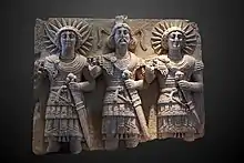 Relief of three human-appearing Palmyrene gods