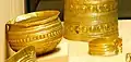 Bronze Age gold bowl and bracelet found in Rongères, Tumulus culture, c. 1400 BC.