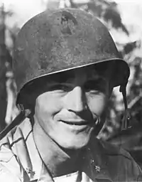 man wearing combat helmet