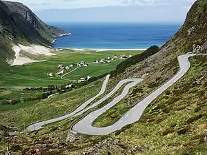 View of the village valley, from access road.