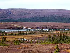 The Susitna River crossing is the only large bridge on the highway.