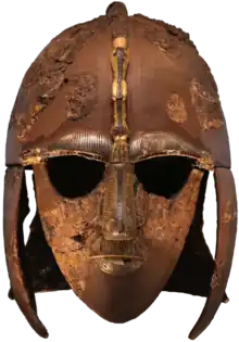 Colour photograph of the Sutton Hoo helmet