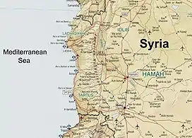 Physical-political map of Alawite region