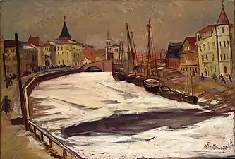 Nikolai Triik (1884‒1940). Winter in Tartu with Emajõgi. 1935. Canvas, oil.