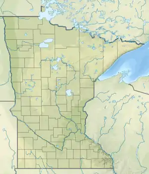 Location of Lac qui Parle in Minnesota, USA.