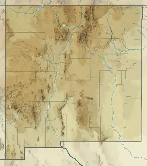 Location of the lake in New Mexico, USA.