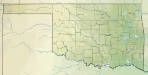 Location of Lake of the Arbuckles in Oklahoma, USA.