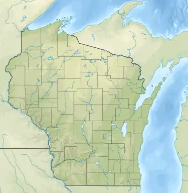 Location of Wazee Lake in Wisconsin, USA.