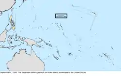 Map of the change to the United States in the Pacific Ocean on September 4, 1945