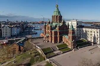 The cathedral and its surroundings in April 2020