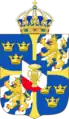 Swedish Royal Arms under the Vasas with Crown