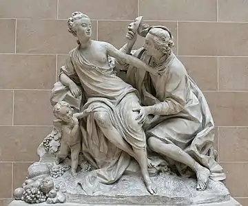 Vertumne and Pomone by Jean-Baptiste Lemoyne, The Louvre,  (1780)