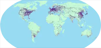 Image 46Map of world railway network as of 2022 (from Rail transport)