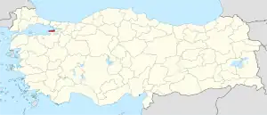 Location of the province within Turkey