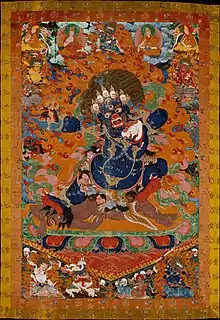 Yama, Tibet, 17th- or early 18th-century. Over six feet high, this was originally one of a set of protective deities.