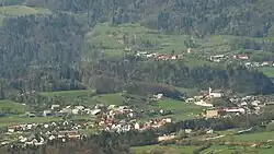 Zgornje Stranje with Zagorica and Kregarjevo in the background